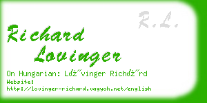 richard lovinger business card